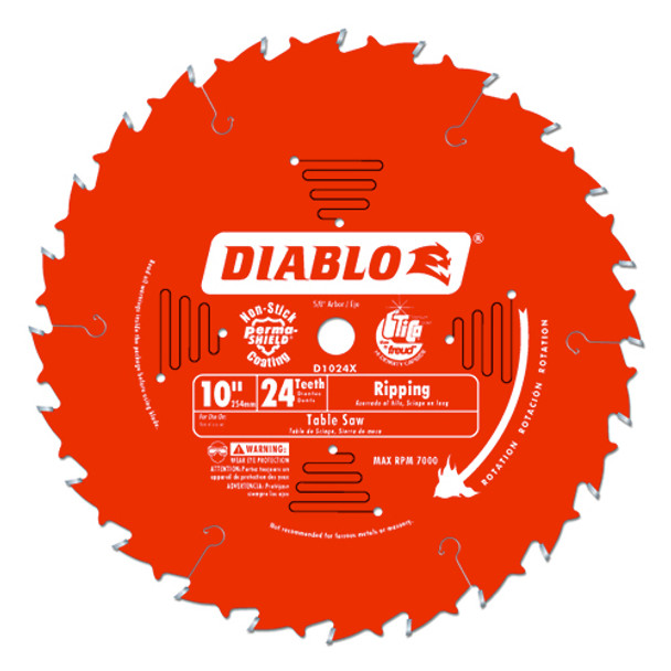 Freud Diablo Non-Stick 10" 24 Teeth Ripping Saw Blade - D1024X