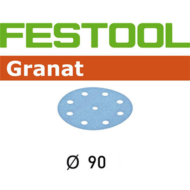 Festool RO90, 220 Grit, Granat Sanding Discs, 100PK
