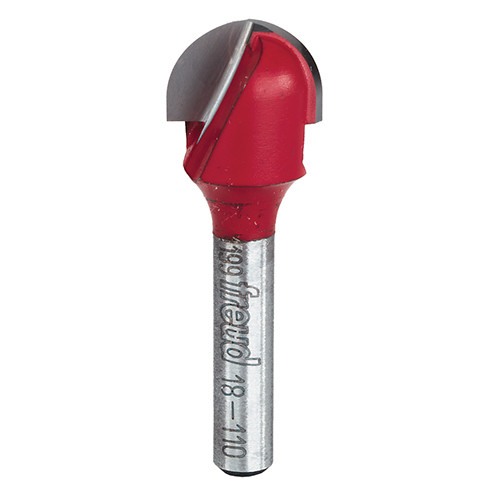 Freud Round Nose Router Bit, 5/16" Radius, 7/16" Carbide Height, 1/4" Shank, 5/8" Overall Diameter