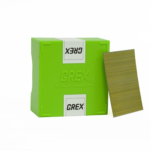 Grex 23 Gauge, 2" Long, Galvanized Headless Pin Nails, Box of 10,000