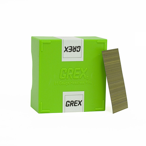 Grex 23 Gauge, 1-3/16" Long, Galvanized Headless Pin Nails, Box of 10,000
