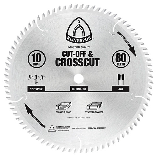 Klingspor's Cut-Off & Crosscut Blade, 10"x 80 Teeth