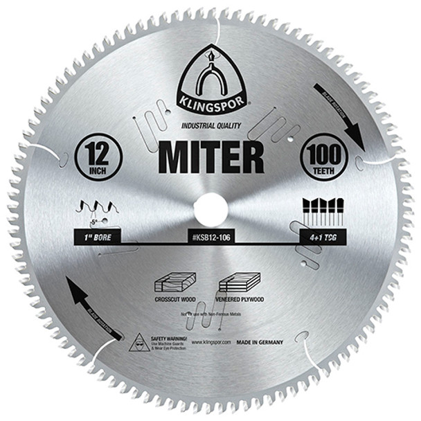 Klingspor's HD Slide Miter Blade, 12"x 100 Teeth Klingspor's HD Slide Miter Blade, 12"x 100 Teeth