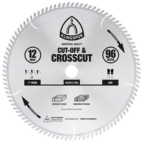 Klingspor's Cut-Off & Crosscut Blade, 12"x 96 Teeth