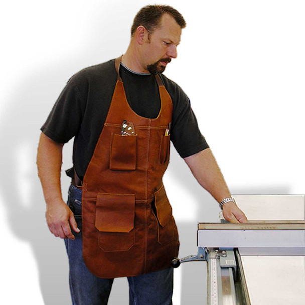 Long Leather Apron With Flaps