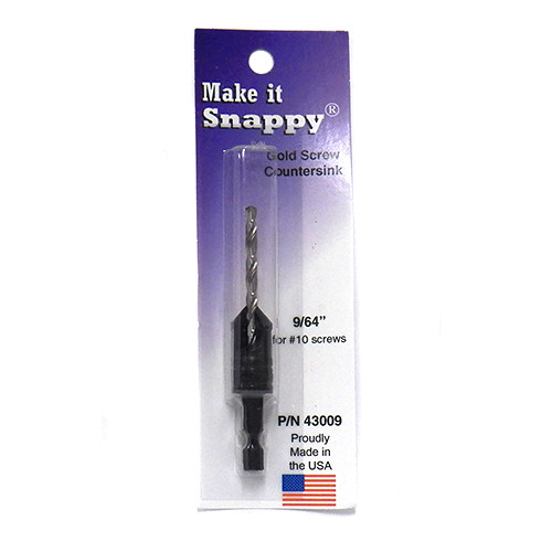 Snappy 9/64", #10/#12, Countersink, 1/2" Counterbore, 1/4" Shank