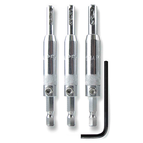 Snappy 3pc, Self-Centering Hinge Bit Set, 5/64", 7/64", 9/64"