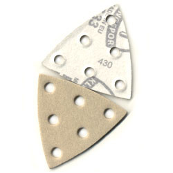 Festool RO90 H&L Triangle w/ 6 Holes Aluminum Oxide, 220 Grit, 50pk