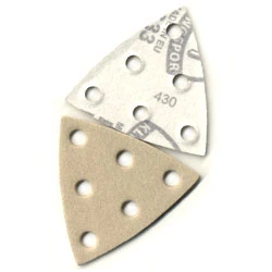 Festool RO90 H&L Triangle w/ 6 Holes Aluminum Oxide, 80 Grit, 50pk
