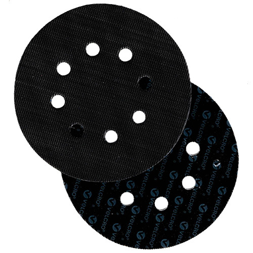 5"x 8 Hole, PSA Backed, Black Hook Discs, For Hook & Loop Backer Pads, 5pk