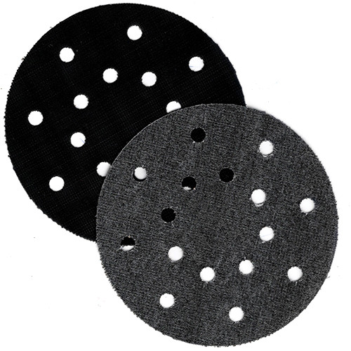 6"x 16 Hole, PSA Backed, Black Hook Discs, For Hook & Loop Backer Pads, 5pk