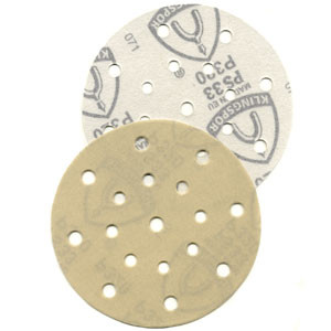Klingspor Abrasives Stearate Aluminum Oxide, PS33, 6"x 17 Hole, Festool MULTIJETSTREAM H&L Discs, 100 Grit, 50pk