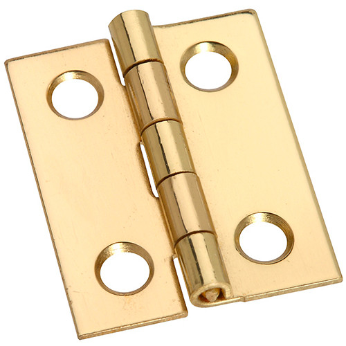 1"X13/16" Brass Medium Hinge 4Pk