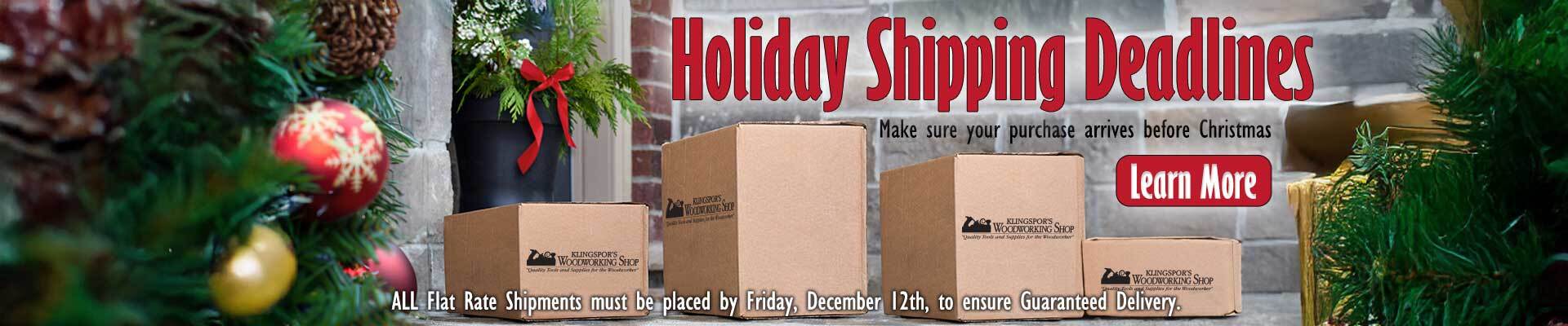 Holiday Shipping Deadlines