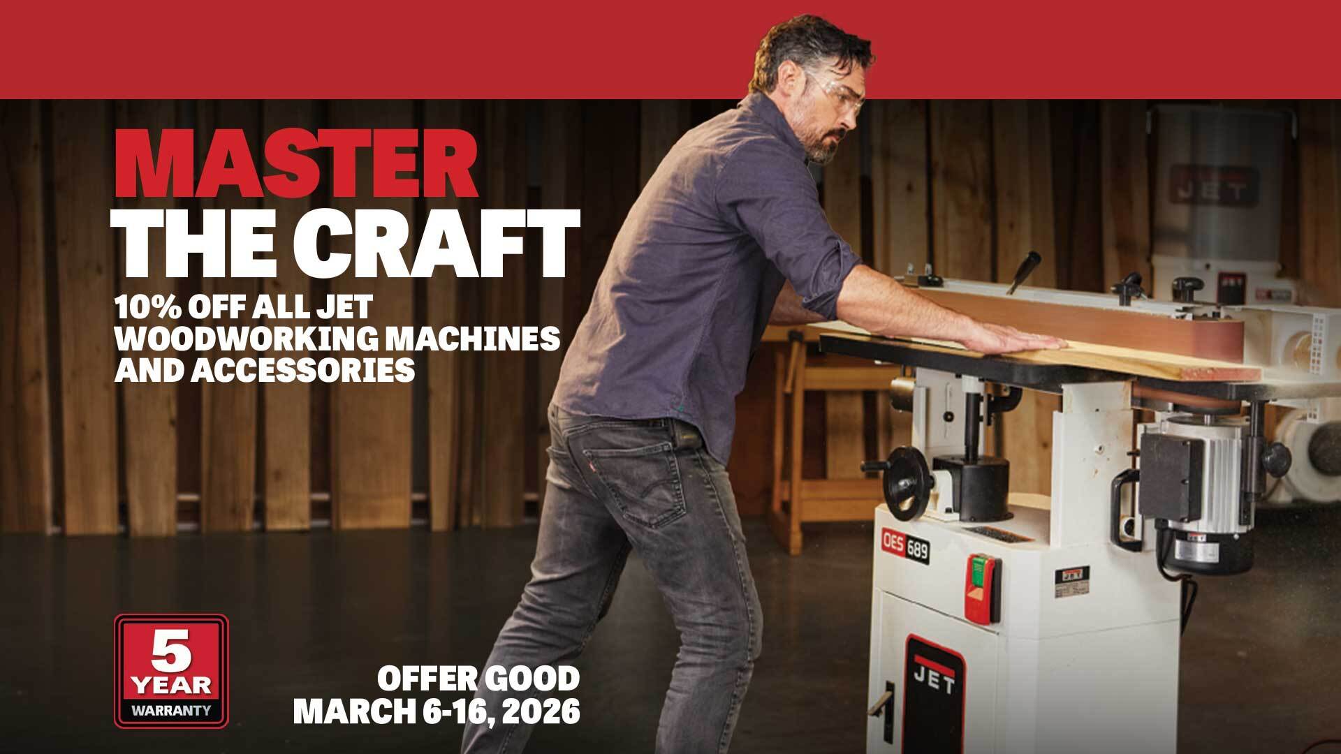 10% Off Jet Woodworking Machines and Accessories