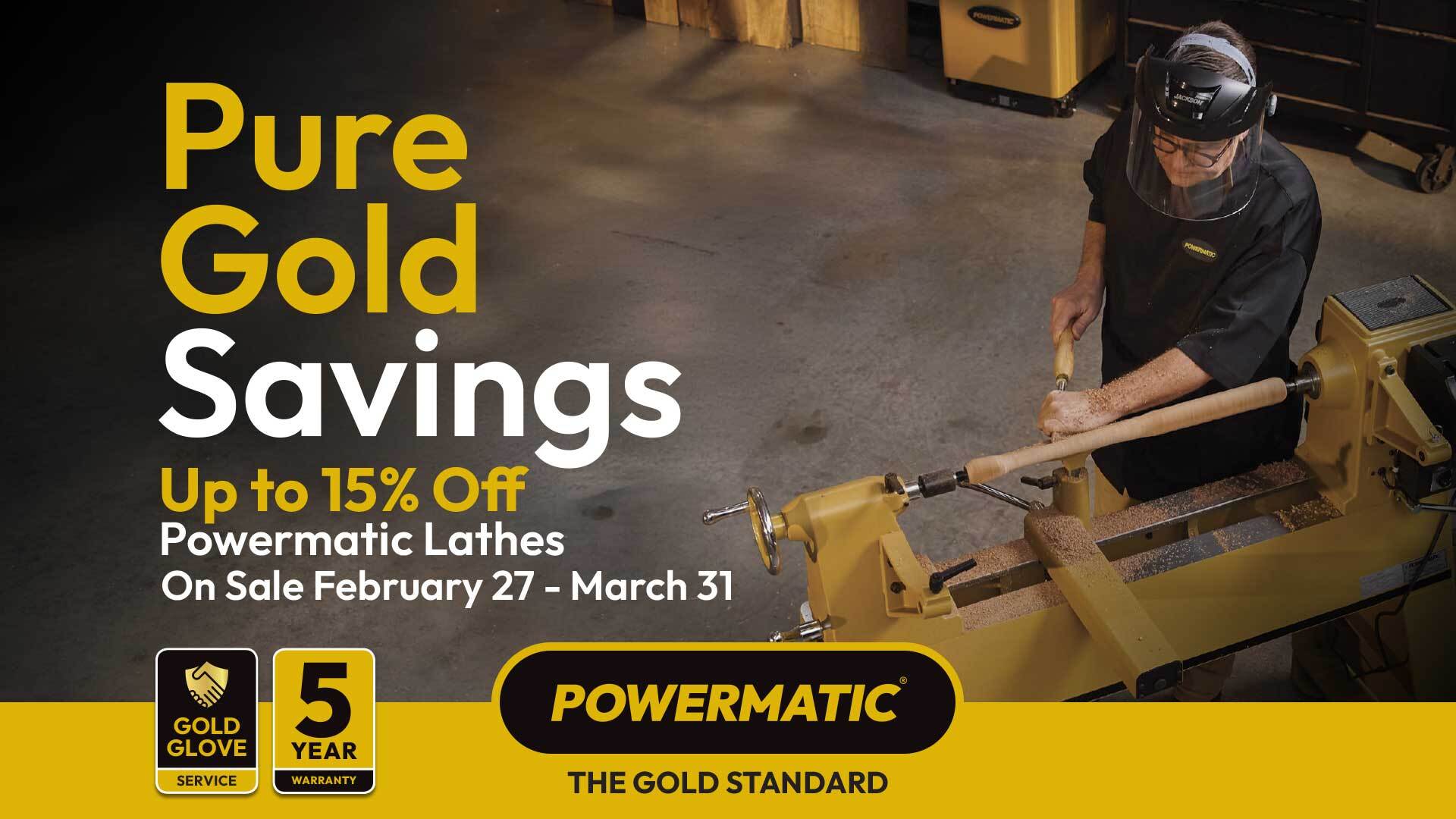 15% Off Powermatic Lathes