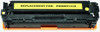 This is the front view of the Hewlett Packard 125A yellow replacement laserjet toner cartridge by NXT Premium toner