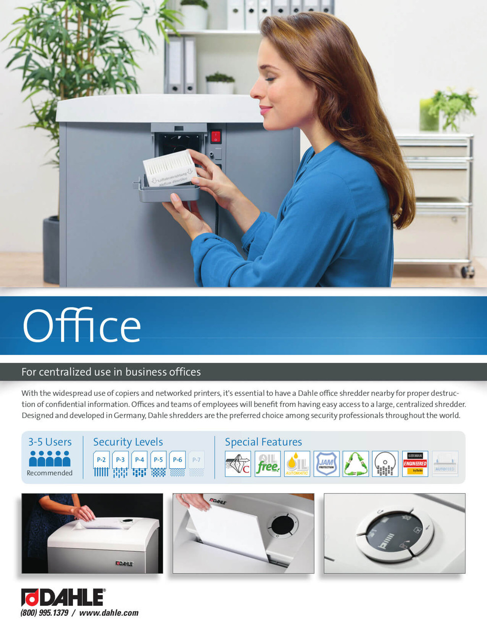 Dahle 50464 Oil-Free Paper Shredder | Monroe Systems