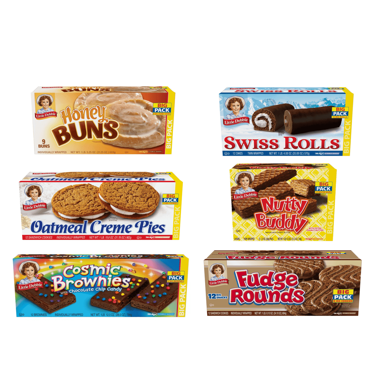 Little Debbie Honey Buns, Big Pack - 9 buns, 21.25 oz