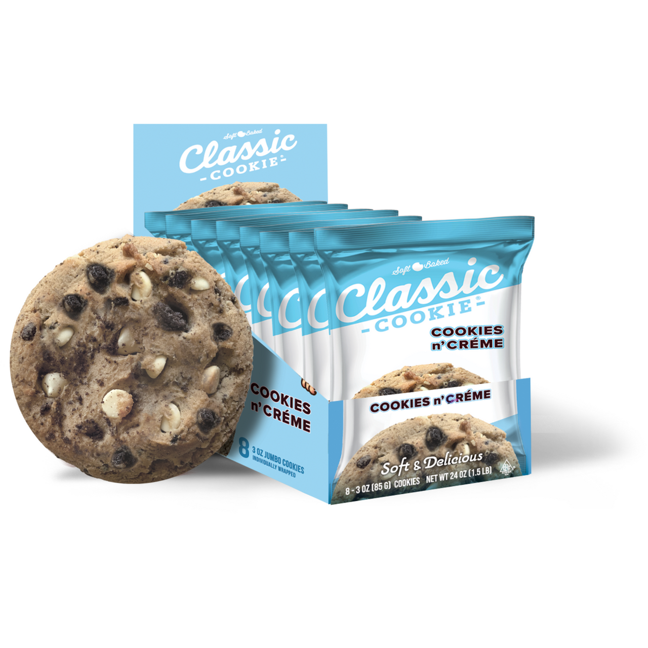 Classic Cookie Soft Baked Cookies, 8 Individually Wrapped Cookies Per Box  (Sugar Cookie, 4 Boxes) 