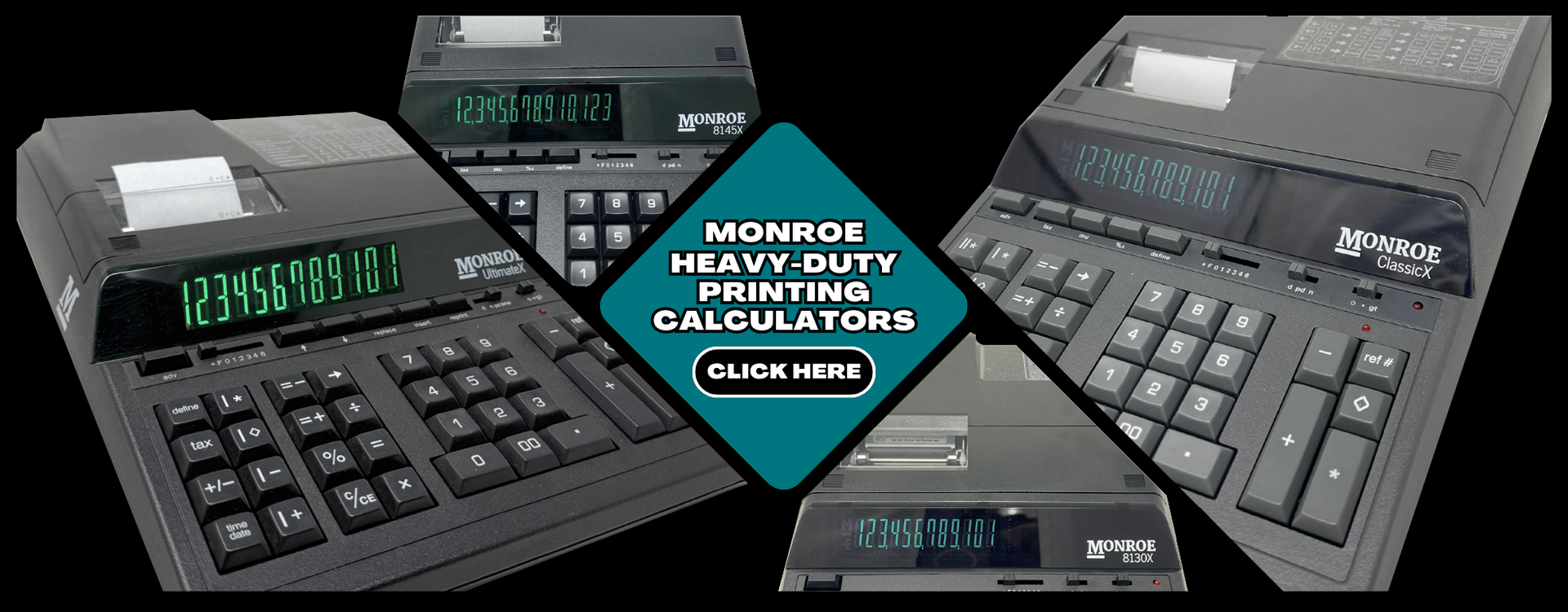 Time to upgrade to a powerful Monroe heavy-duty printing calculator!