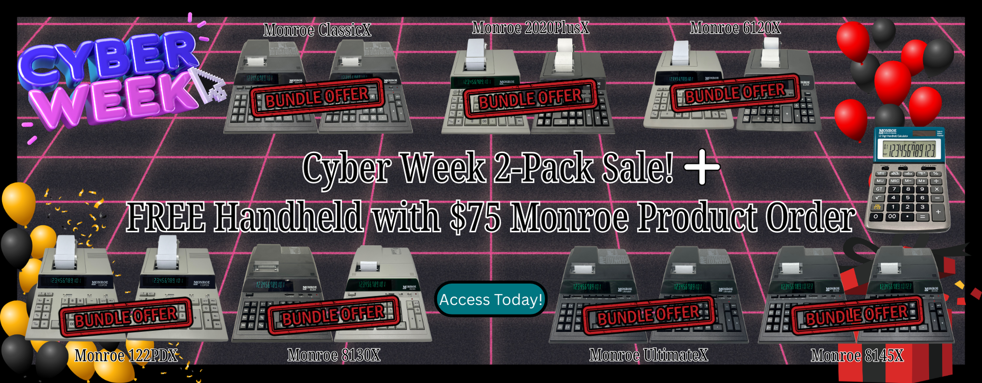 Cyber Week 2-Pack Sale! Plus FREE Handheld with $75 Monroe Products Order. Access Today!