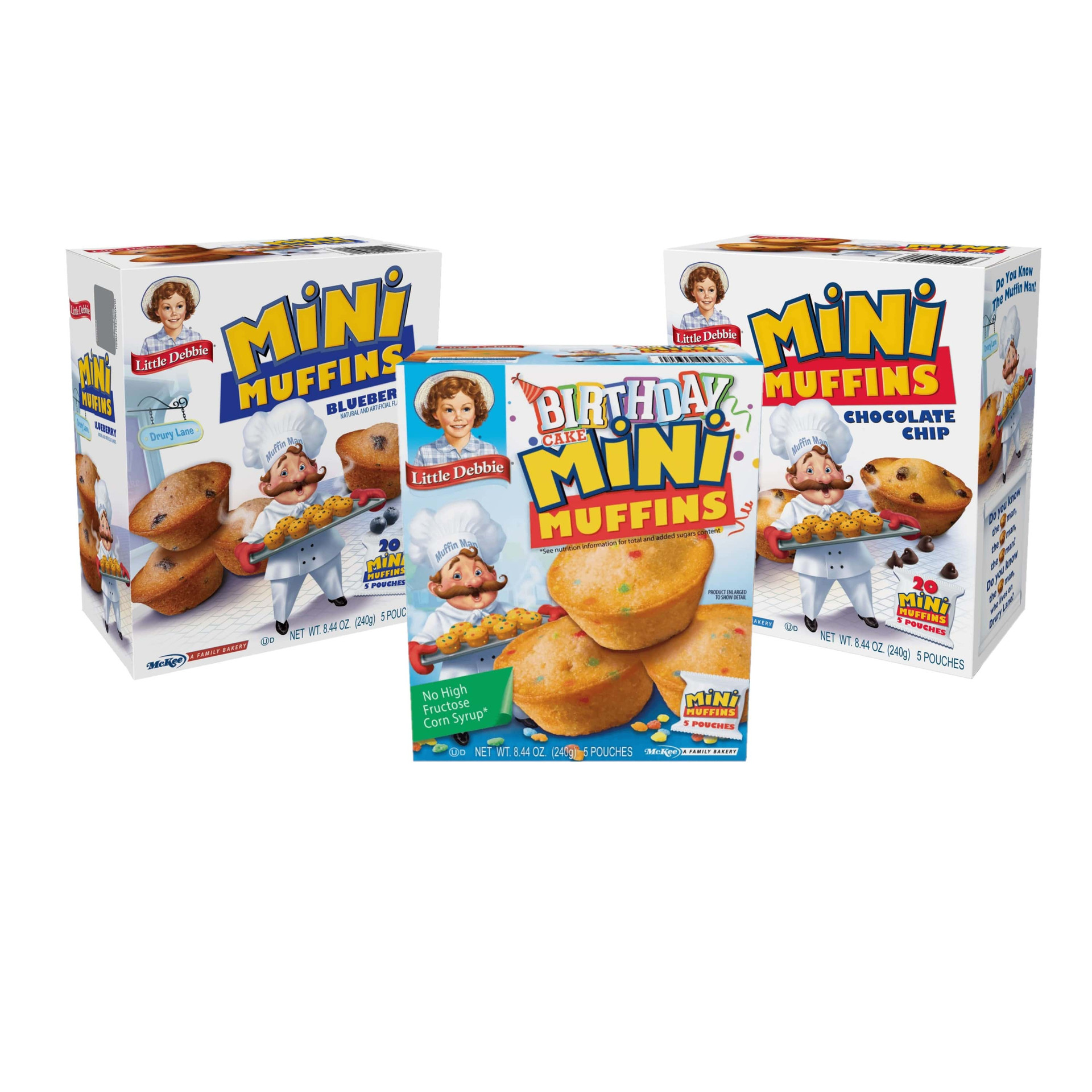 Little Debbie Mini Muffin Variety Pack - Birthday Cake, Blueberry, and ...