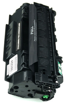 This is the side view of the Hewlett Packard 53A black replacement laserjet toner cartridge by NXT Premium toner