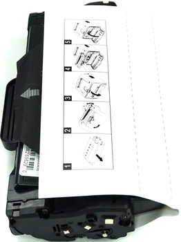 This is the side view of the Dell 7H53W black replacement laserjet toner cartridge by NXT Premium toner