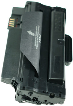 This is the right side view of the Samsung MLT-D105L black replacement laserjet toner cartridge by NXT Premium toner