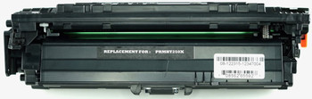 This is the front view of the Hewlett Packard 504X black replacement laserjet toner cartridge by NXT Premium toner