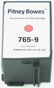 This is the front view of the Pitney Bowes 765-9 Red replacement inkjet cartridge by NXT Premium toner