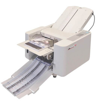 The MBM 408A Automatic paper folder is a dependable programmable folder that comes pre-programmed with 36 standard folds. Up to 12 custom jobs can be stored in memory.