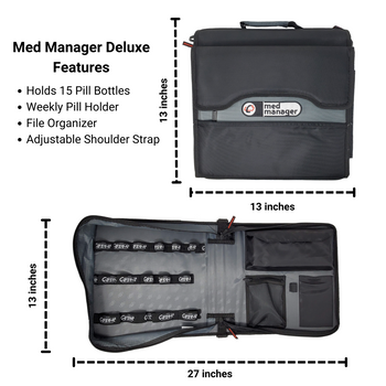 Med Manager Deluxe Medicine Organizer and Pill Case (MM300) (Size)