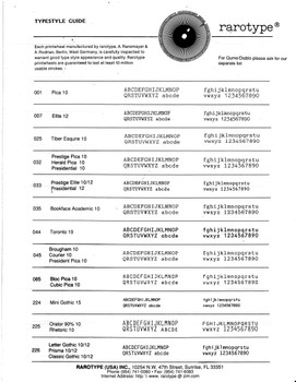 Panasonic KX-E Series Orator 10 Printwheel by Rarotype