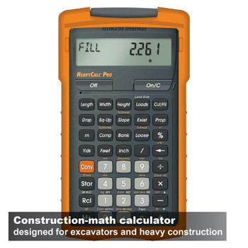 Construction-math calculator designed for excavators and heavy construction