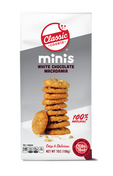 Classic Cookie Crispy White Chocolate Macadamia Minis, 7 oz. Bags