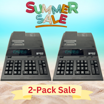 Monroe 8130X Heavy-Duty Printing Calculator 2-Pack Sale - LIMITED TIME ONLY (Summer Sale Black)