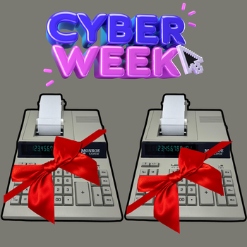 Monroe 122PDX Medium-Duty Printing Calculator | 2-Pack Sale - Black Friday Deal!