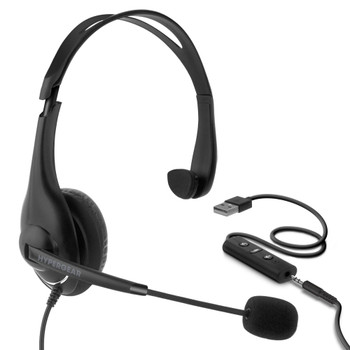 Monroe HyperGear V100 Wired Office Headset with USB Adapter and 6 Ft Cord