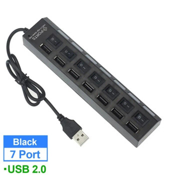 Monroe 7 Port USB 2.0 Switch Hub with LED Indicators