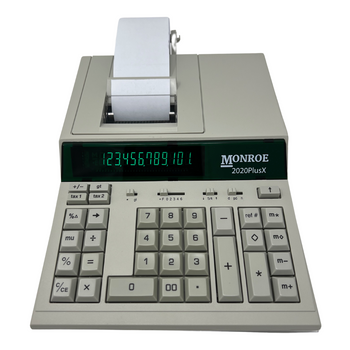 Monroe 2020PlusX 12-Digit Medium-Duty Accounting Desktop Printing Calculator With Large Display (Ivory)