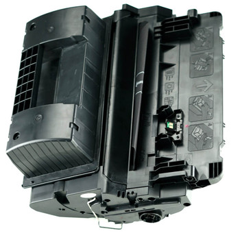 This is the side view of the Hewlett Packard 64X black replacement laserjet toner cartridge by NXT Premium toner