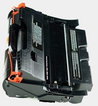 This is the side view of the Lexmark T640 black replacement laserjet toner cartridge by NXT Premium toner