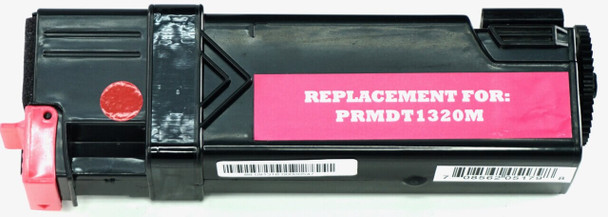 This is the front view of the Dell KU055 magenta replacement laserjet toner cartridge by NXT Premium toner