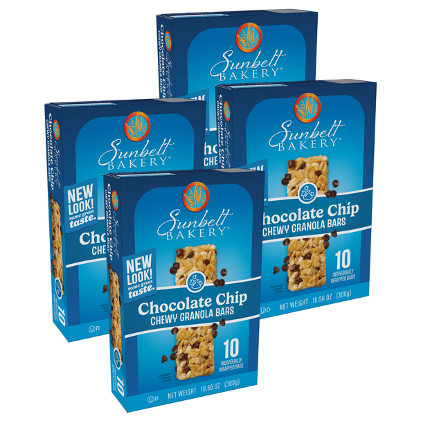 Sunbelt Bakery Chocolate Chip Granola Bars, 4 Box Bundle