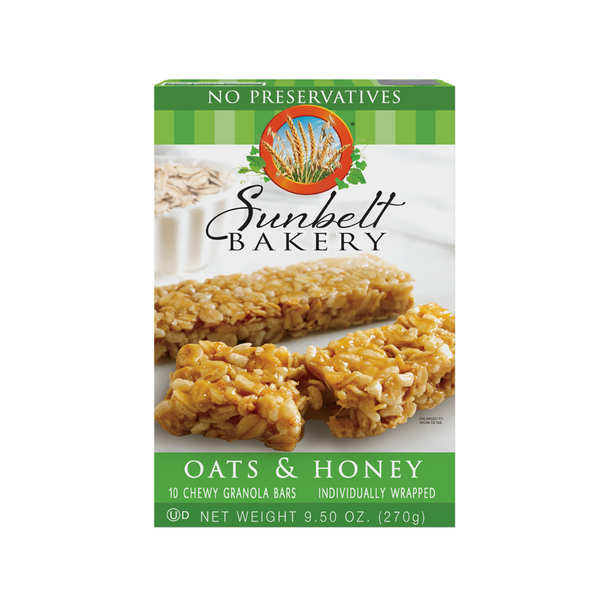 Sunbelt Bakery Oat and Honey Chewy Granola Bars (Front View)