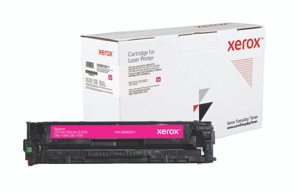 Magenta Standard Yield Everyday Toner from Xerox, replacement for HP CF213A, CB543A, CE323A, Canon CRG-116M, CRG-131M Yields 1,800 pages