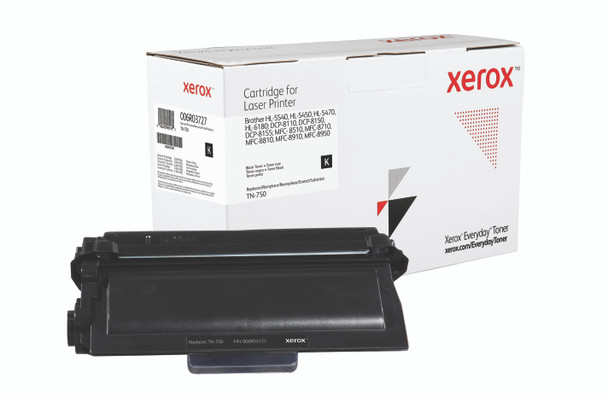 Black Standard Yield Everyday Toner from Xerox, replacement for Brother TN-750 Yields 8,000 pages