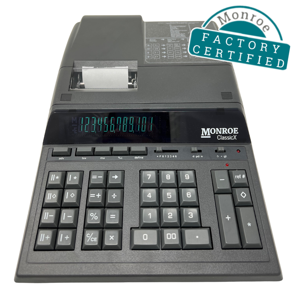 Monroe ClassicX 12-Digit Heavy-Duty Printing Calculator (Factory-Certified)